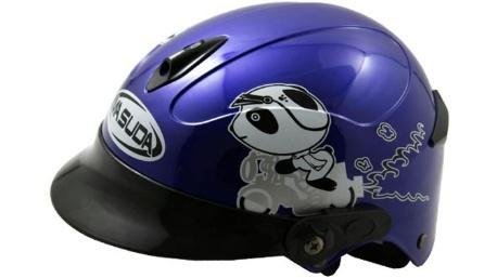 CASCO NIÑO 1/2 ABS MSD-508 MOTOCICLISTA AZUL