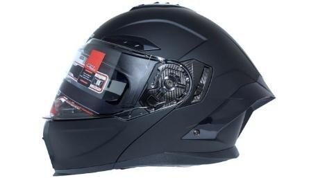 CASCO ABATIBLE DOT LUCHADOR LED NEGRO MATE L
