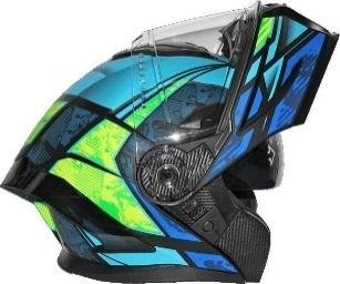 CASCO ABATIBLE TRETECH AZUL/VERDE M
