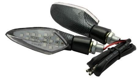 DIRECCIONAL 12V LED FIBRA CARBON LUZ ROJA 1JGO