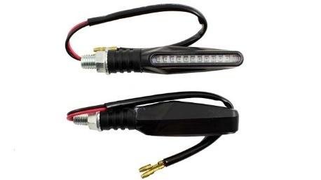 DIRECCIONAL NEGRO MATE 12V 12LED RUNNING AZUL