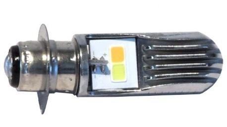 FOCO LED MOTO 2 PUNTOS CASCARA PLATA LUZ BICOLOR