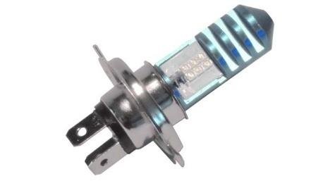 FOCO LED MOTO H4 CASCARA AZUL LUZ BLANCO