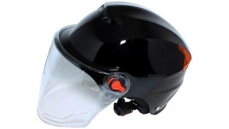 CASCO MEDIO NEGRO BRILLO C/MICA