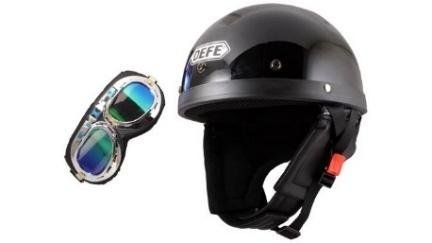 CASCO CHOPPER NEGRO C/GOOGLES M-L DOT
