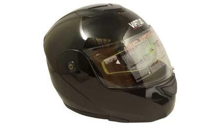 CASCO ABATIBLE DOBLE MICA NEGRO BRILLO (S) DOT