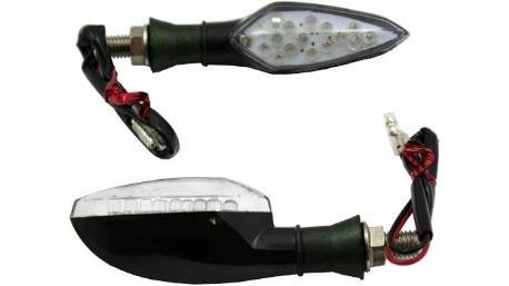 DIRECCIONAL 12V LED FIBRA CARBON LUZ ROJA JGO