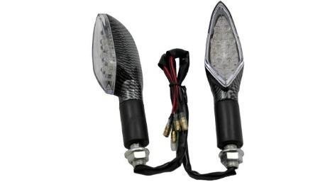 DIRECCIONAL LED FIBRA CARBON LUZ AMARILLA JGO