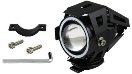 FARO AUX NEGRO HYPERLED LUPA ROJO/ANGEL 6000K