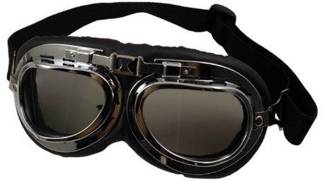 GOOGLES P/MOTO PLATEADO C/MICA GRIS