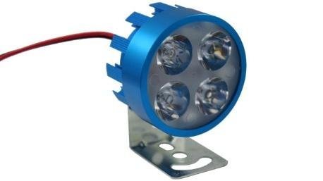 FARO MOTO REDONDO 4/3W CARCAZA AZUL 5.5CM
