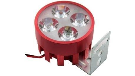 FARO MOTO REDONDO 4/3W CARCASA ROJA 5.5CM