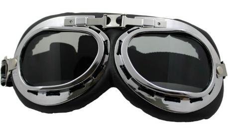 GOOGLES P/MOTO PLATEADO C/MICA GRIS