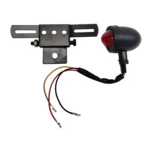 Calavera 12V para TIPO BOMBILLA LUZ ROJA CON PORTA PLACA MATE NEGRO UNIVERSAL