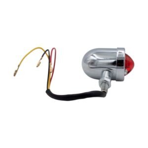 Calavera 12V para TIPO BOMBILLA LUZ ROJA CON PORTA PLACA CROMADO PLATA UNIVERSAL