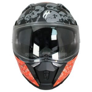 Casco Abatible Bandido Certificado " Dot " para DOBLE VISOR ORANGE TALLA M
