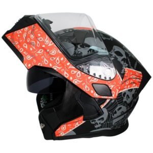 Casco Abatible Bandido Certificado " Dot " para DOBLE VISOR ORANGE TALLA S
