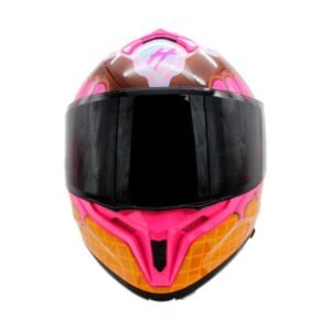 Casco Abatible Half Certificado Dot Doble Visor Mica Humo para ICE CREAM BRILLANTE TALLA L