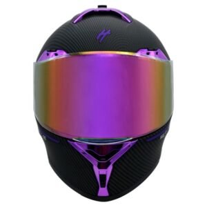Casco Abatible Purple Certificado Dot para NEGRO MATE REVO VISOR PURPLE LENTE HUMO PURPLE TALLA M