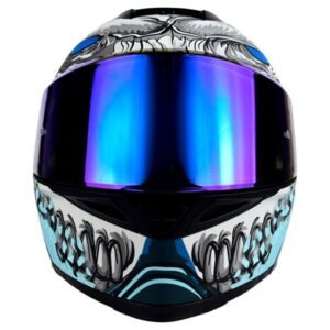 Casco Abatible con Luz LED Alien Bot Blue Certificado ECE-22.06