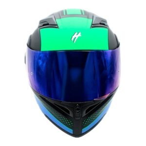 Casco Abatible Blue Sporter Half® Certificado Dot (pinlock) para DOBLE VISOR AZUL LENTE HUMO TALLA M