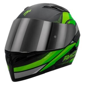 Casco para Motociclista Abatible Green Slash Half Certificado Dot