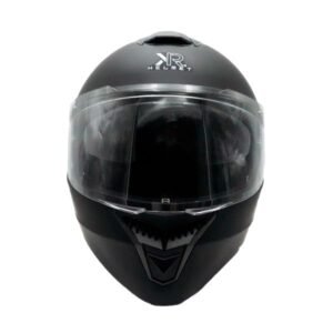 Casco Abatible Kr® Sin Certificación para NEGRO MATE VISOR TRANSPARENTE LENTE HUMO TALLA L