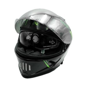 Casco Cerrado Green Zion A-helmet® Certificado Dot para DOBLE VISOR REVO HUMO LENTE HUMO TALLA M