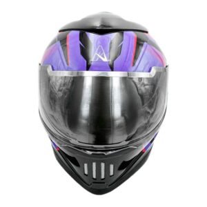 Casco Cerrado Purple Zion A-helmet® Certificado Dot para DOBLE VISOR REVO HUMO LENTE HUMO TALLA XL