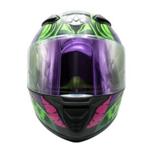 Casco para Motociclista Cerrado A-helmet Certificado Dot Brillante Visor Revo Morado