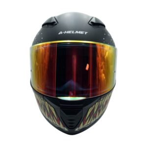 Casco para Motociclista Cerrado A-helmet Certificado Dot Mate Visor Revo Rojo para MONSTER TALLA M