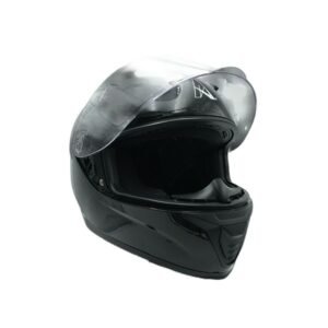 Casco para Motociclista Cerrado A-helmet Certificado Dot Negro Brillante Visor Transparente