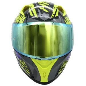 Casco para Motociclista Cerrado Half Certificado ECE-22.06 Brillante Visor Revo Espejo Lente Humo