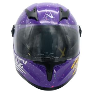 Casco Infantil Cerrado Brooklin Certificado " Dot " para MORADO BRILLANTE VISOR TRANSPARENTE TALLA L