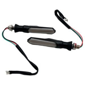 Direccionales Sable Luz Amarilla con Luz de Dia Blanca 12V Base Goma para UNIVERSAL
