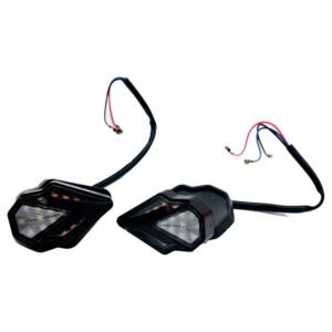 Direccionales Mantarraya Luz Amarilla con Luz de Dia Blanca 12V Base Goma para UNIVERSAL