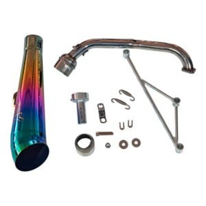 Escape Rainbow con Soporte GY6 Longitud 380 Altura 90 Mm Conector 51 Mm para UNIVERSAL
