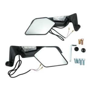 Espejos Custom Deportivo Negro 10mm con Luz 12 Vcc para UNIVERSAL