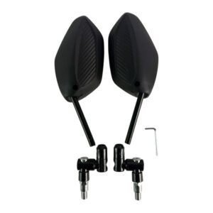 Espejo Sport Carbon Look 10MM Base Metalica en Negro Articulado para UNIVERSAL