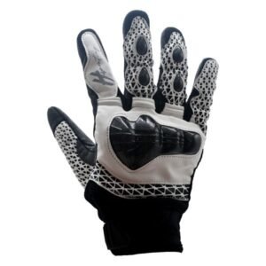 Guantes de Piel Proteccion en Nudillos Tipo Fibra de Carbono Touch Screen para BLANCO